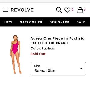 NWT Revolve Faithfull the Brand Aurea one piece suit, sz M Fuchsia. Org $218
